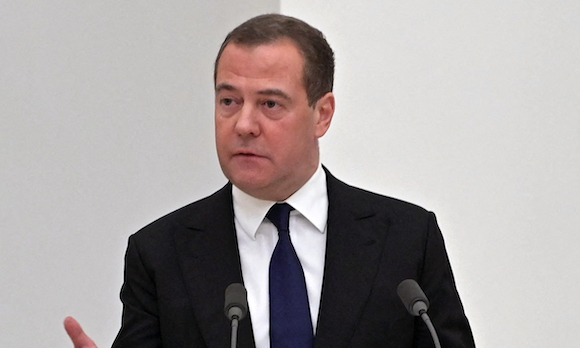 Le vice-président du Conseil de sécurité russe, Dmitri Medvedev. (Photo : ALEXEY NIKOLSKY/Sputnik/AFP via Getty Images)