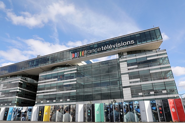 France Télévisions, groupe exploitant les chaînes France 2, France 3, France 4, France Ô et France Info.   (LUDOVIC MARIN/AFP via Getty Images)