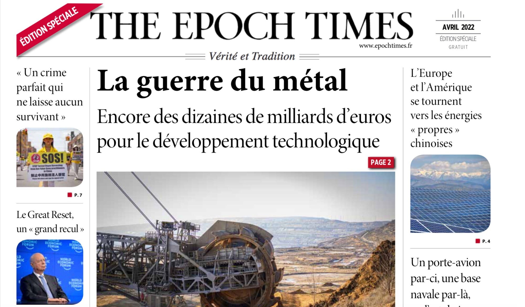 Nouvelle édition spéciale Epoch Times – Avril 2022