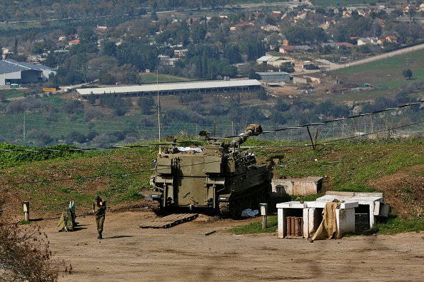 -La frontière avec le Liban sur les hauteurs du Golan, Israël le 18 février 2022. Photo de JALAA MAREY/AFP via Getty Images.