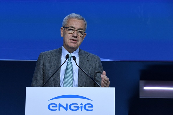 Le président du conseil d'administration du groupe énergétique français Engie, Jean-Pierre Clamadieu, s'adresse à l'assemblée générale du groupe à Paris, le 21 avril 2022. (ERIC PIERMONT/AFP via Getty Images)