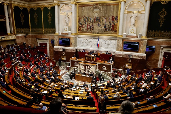 L'hémicycle de l'Assemblée nationale à Paris.(Photo : LUDOVIC MARIN/AFP via Getty Images)