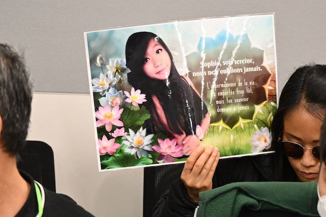 Portrait de Sophie Le Tan dans le palais de justice de Strasbourg, au premier jour du procès de Jean-Marc Reiser, accusé du meurtre de l'étudiante  en 2018. (Photo :  FREDERICK FLORIN/AFP via Getty Images)