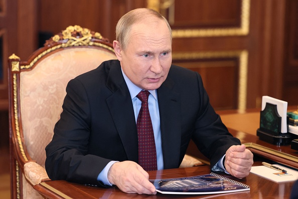 Le président russe Vladimir Poutine au Kremlin à Moscou le 6 juillet 2022.  (Photo : MIKHAIL KLIMENTYEV/SPUTNIK/AFP via Getty Images)