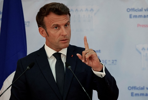 Emmanuel Macron a effectueé une tournée africaine de trois jours au Cameroun, au Bénin et en Guinée-Bissau. (Photo : LUDOVIC MARIN/AFP via Getty Images)