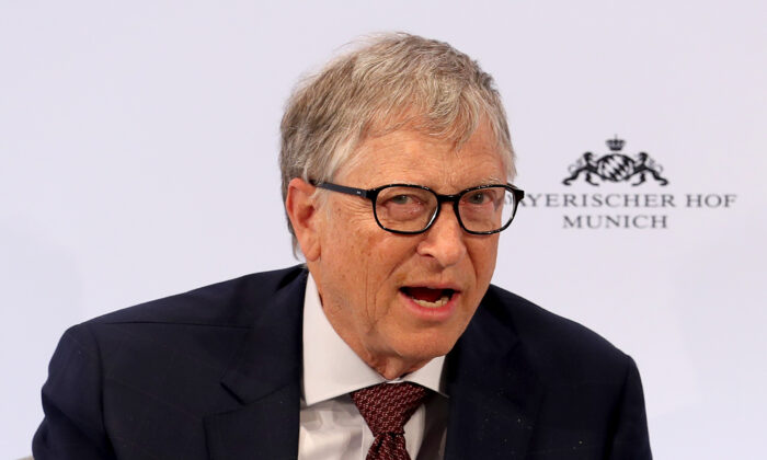 Bill Gates, coprésident de la Fondation Bill-et-Melinda-Gates, lors d'un débat à la Conférence sur la sécurité de Munich 2022, à Munich, en Allemagne, le 18 février 2022. (Alexandra Beier/Getty Images)
