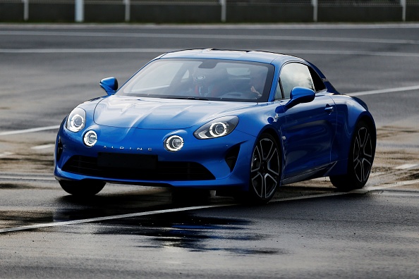 Illustration - Alpine A110.  (CHARLY TRIBALLEAU/AFP via Getty Images)
