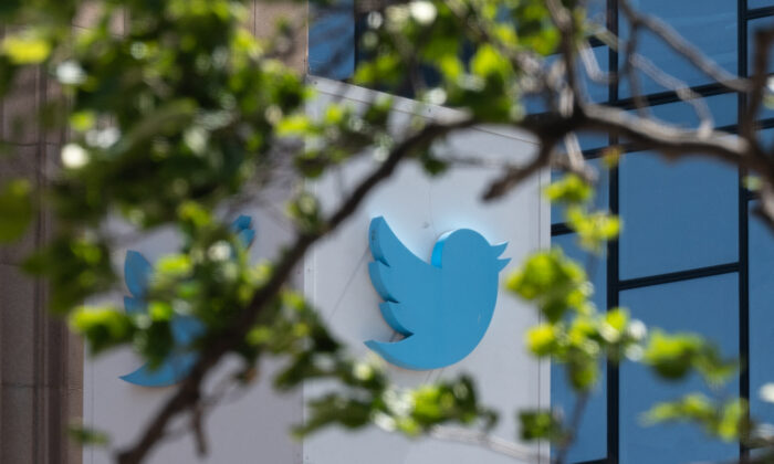 Le siège social de Twitter à San Francisco, en Californie, le 26 avril 2022. (Amy Osborne/AFP via Getty Images)