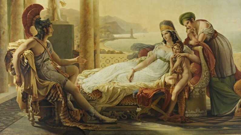 "Enée racontant à Didon les malheurs de Troie", vers 1815, par Pierre-Narcisse Guérin. Huile sur toile. Musée du Louvre, Paris. (Domaine public)