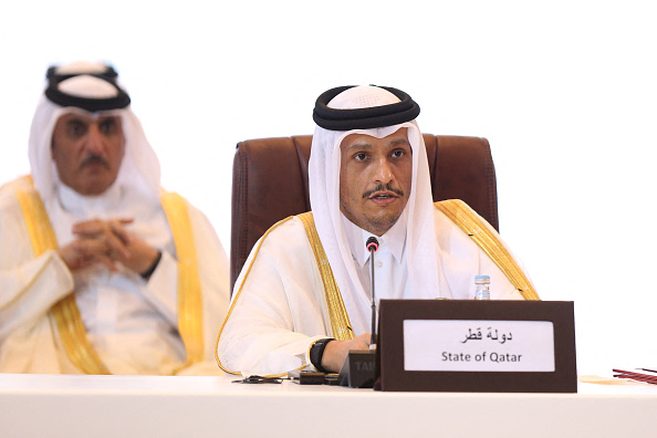 Le ministre des Affaires étrangères du Qatar, Cheikh Mohammed bin Abdulrahman bin Jassim al-Thani. (Photo de MUSTAFA ABUMUNES/AFP via Getty Images)