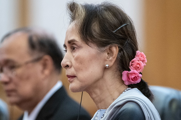 L'ex-dirigeante birmane Aung San Suu Kyi. (Photo : Fred Dufour - Pool/Getty Images)