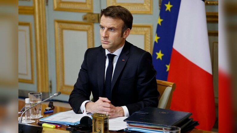 Le Président Emmanuel Macron à l'Élysée. (Photo : LUDOVIC MARIN/POOL/AFP via Getty Images)