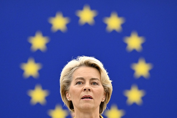 La présidente de la Commission européenne, Ursula von der Leyen, prononce un discours sur "L'état de l'Union européenne" à Strasbourg, le 14 septembre 2022. Photo de Frederick FLORIN / AFP via Getty Images.