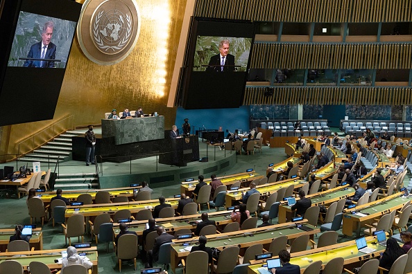 La 77e Assemblée générale des Nations Unies le 20 septembre 2022 à New York. Photo de Yuki IWAMURA / AFP via Getty Images.