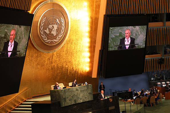 Csaba Kőrösi, ambassadeur hongrois et président de l'Assemblée générale, de la 77e session des Nations Unies au siège de l'ONU le 20 septembre 2022 à New York. Photo de Michael M. Santiago/Getty Images.