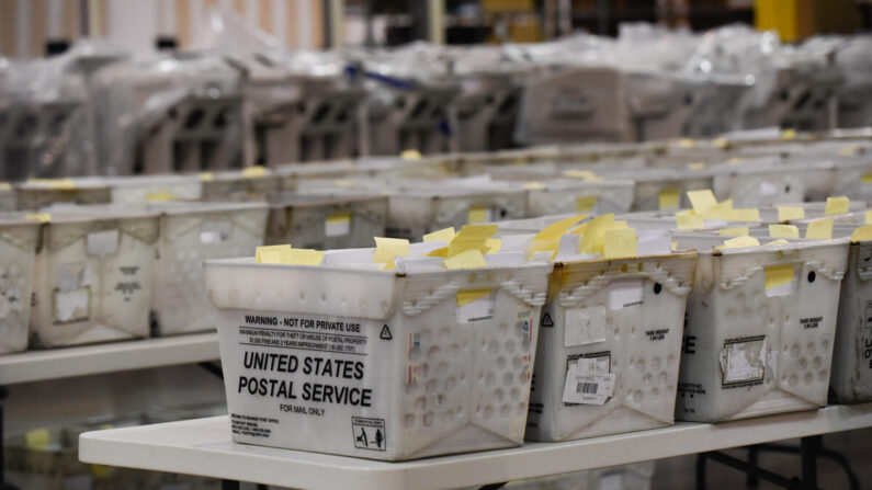 Bulletins de vote entreposés à Palm Beach, en Floride, le 15 novembre 2018. (Michele Eve Sandberg/AFP via Getty Images)