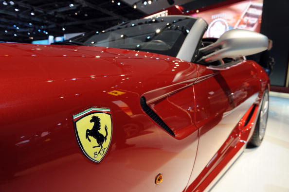 Ferrari SA Aperta au Mondial de l'Automobile de Paris.  (MIGUEL MEDINA/AFP via Getty Images)