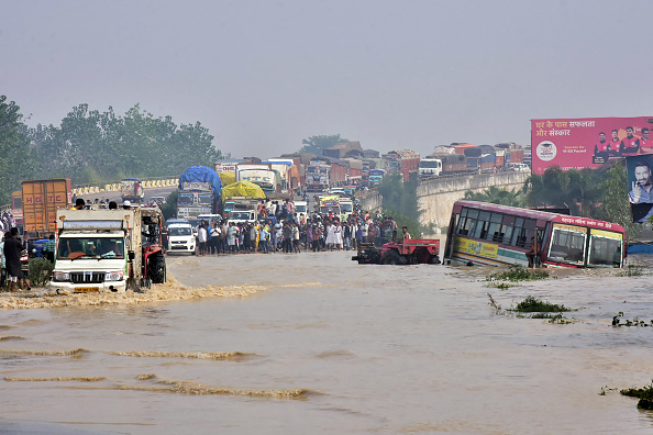 -Illustration- Il y a eu de fortes pluies à la fin de la mousson qui ont provoqué des glissements de terrain et des inondations. Photo-/AFP via Getty Images.