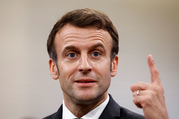 Le chef de l'État Emmanuel Macron.  (Photo : CHRISTIAN HARTMANN/POOL/AFP via Getty Images)