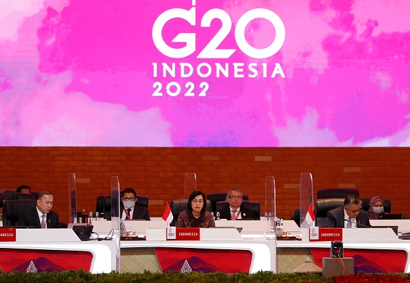 Ouverture de la réunion des ministres des Finances et des gouverneurs des banques centrales du G20 à Nusa Dua, Bali, le 15 juillet 2022. Photo par MADE NAGI/POOL/AFP via Getty Images.