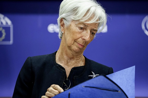 La présidente  de la Banque centrale européenne (BCE) Christine Lagarde. (Photo : KENZO TRIBOUILLARD/AFP via Getty Images)