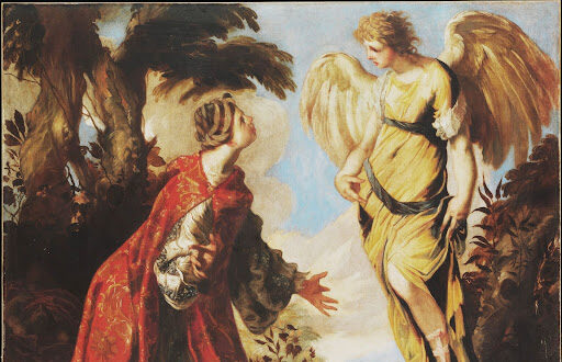 "Agar et l'Ange", vers 1657, par Francesco Maffei. Huile sur toile. Dimensions : 104 cm sur 137 cm. The Metropolitan Museum of Art, New York. (Domaine public)
