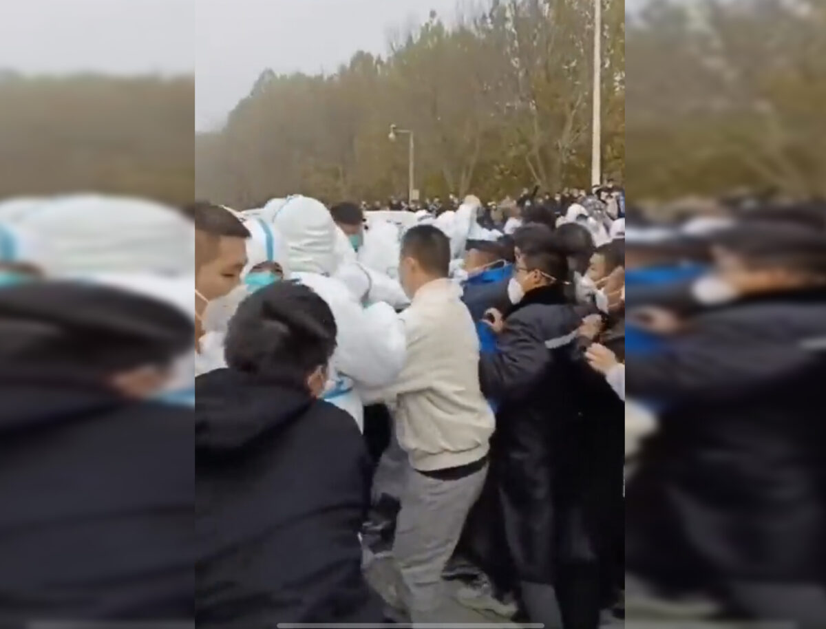 Violentes manifestations dans la plus grande usine d’iPhone en Chine, confinée depuis un mois