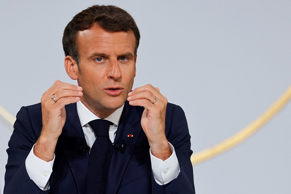 Le Président Emmanuel Macron. (Photo :  PASCAL ROSSIGNOL/POOL/AFP via Getty Images)
