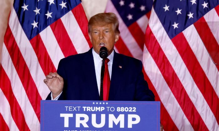 Donald Trump au Mar-a-Lago Club de Palm Beach le 15 novembre 2022. (Alon Skuy/AFP via Getty Images)