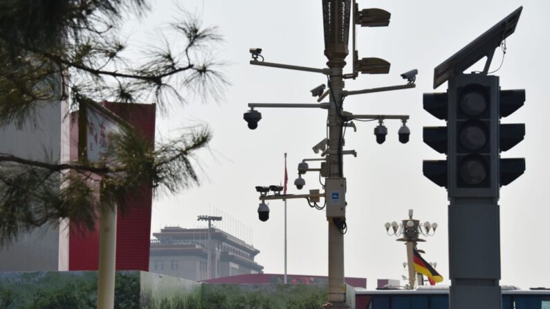 Caméras de surveillance sur la place Tiananmen, le 6 septembre 2019. (Greg Baker/AFP/Getty Images)