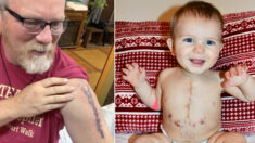«Un amour profond»: un grand-père dévoué tatoue sur son bras la cicatrice de l’opération à cœur ouvert de son petit-fils
