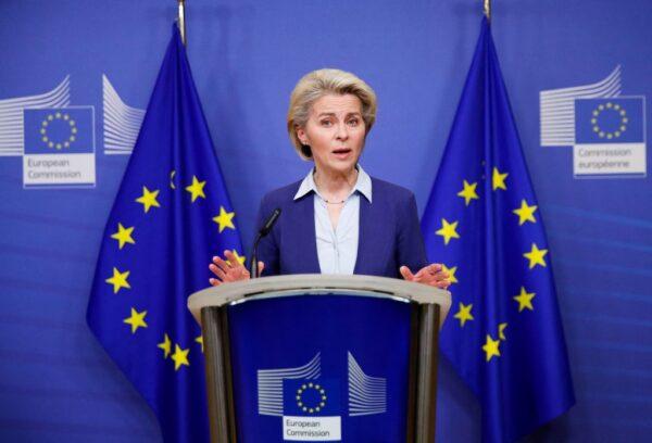 La présidente de la Commission européenne, Ursula von der Leyen. (Johanna Geron/POOL/AFP via Getty Images)
