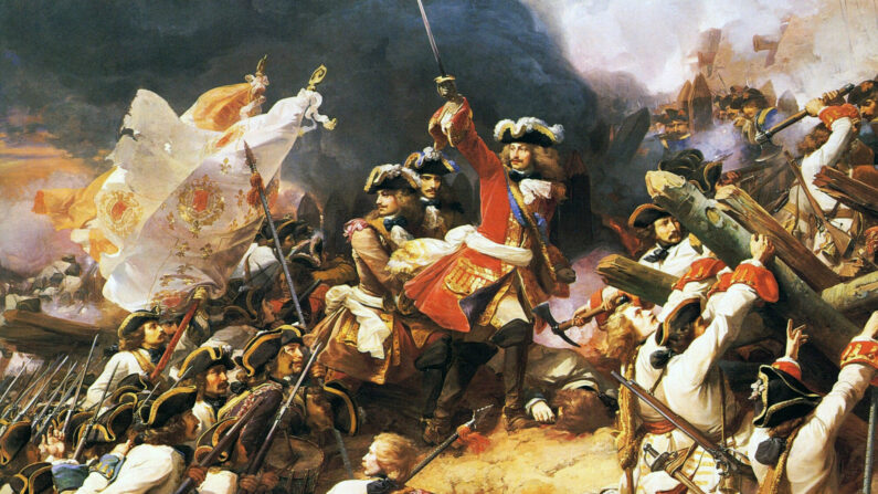 Bataille de Denain en 1712 : le duc de Villars, commandant l'armée royale, par Jean Alaux, 1839 (Domaine public)