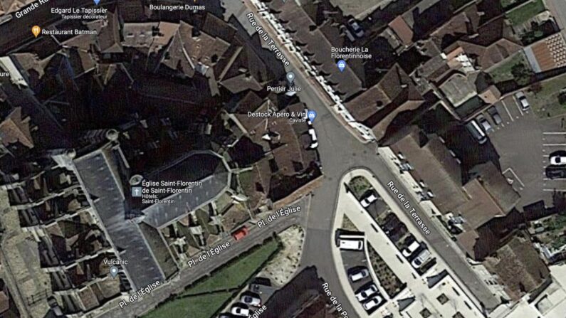 Quartier de l'église de Saint-Florentin. (Capture d'écran Google Map)