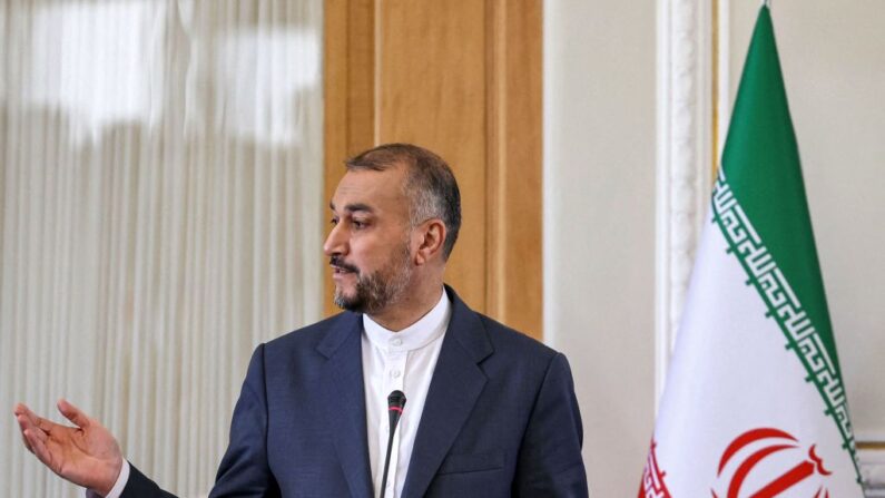 Le ministre des Affaires étrangères iranien Hossein Amir-Abdollahian. (Photo by ATTA KENARE/AFP via Getty Images)