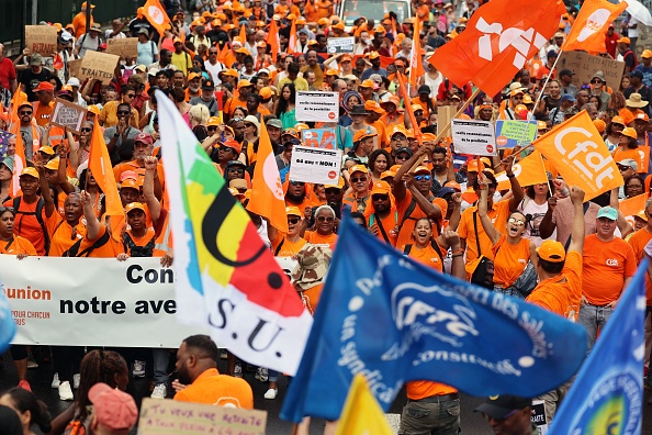 Manifestation à Saint-Denis de la Réunion le 31 janvier 2023. (Photo : RICHARD BOUHET/AFP via Getty Images)