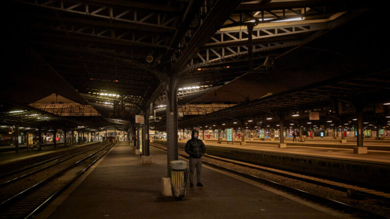 La Gare de l'Est déserte, le 19 janvier 2023  (Photo : Kiran Ridley/Getty Images)