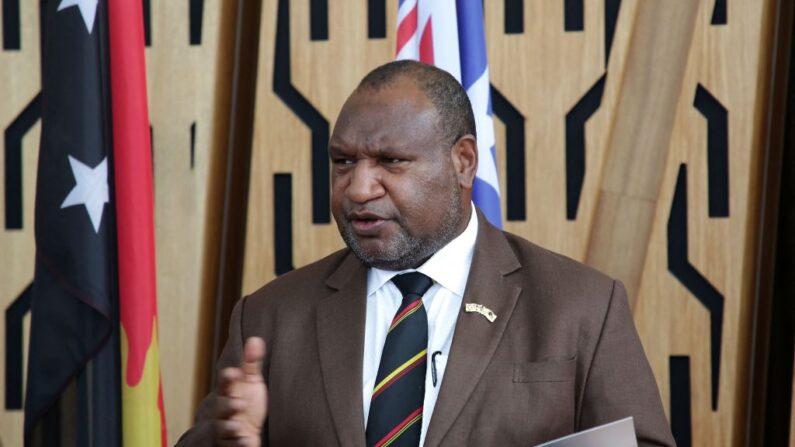Le Premier ministre de Papouasie Nouvelle Guinée James Marape. (Photo by ANDREW KUTAN/AFP via Getty Images)