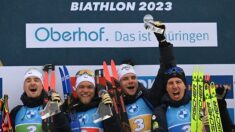 Biathlon: les Français champions du monde de relais devant les Norvégiens