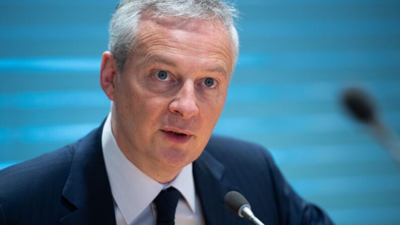 Bruno Le Maire, ministre de l'Économie, lors d'une conférence de presse le 12 avril 2019. (SAUL LOEB/AFP via Getty Images)