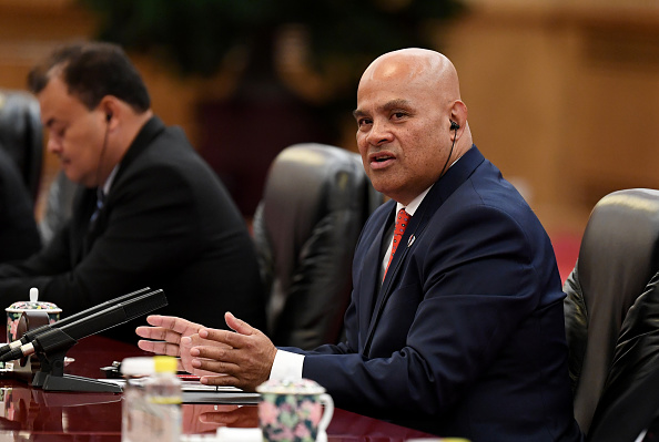 Le président de Micronésie David Panuelo : "Pour le dire simplement, nous sommes témoins d'une bataille politique dans notre pays". (NOEL CELIS/POOL/AFP via Getty Images)