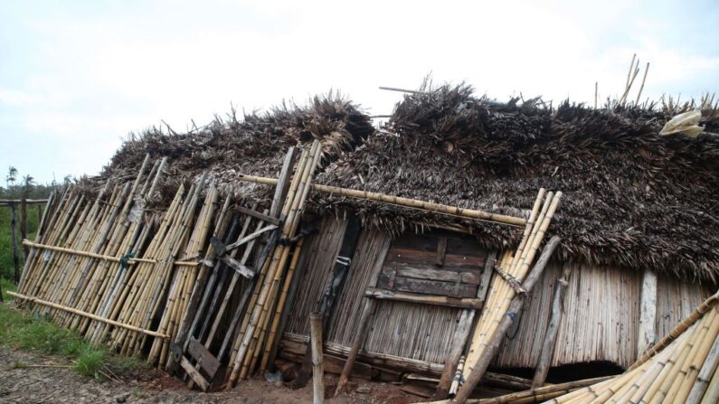Une maison dévastée par le cyclone Freddy, sur l'île de Madagascar le 23 février 2023. (Photo by JOSE LESOA/AFP via Getty Images)