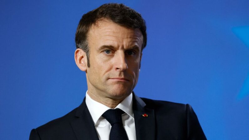 Emmanuel Macron le 24 mars 2023. (LUDOVIC MARIN/AFP via Getty Images)