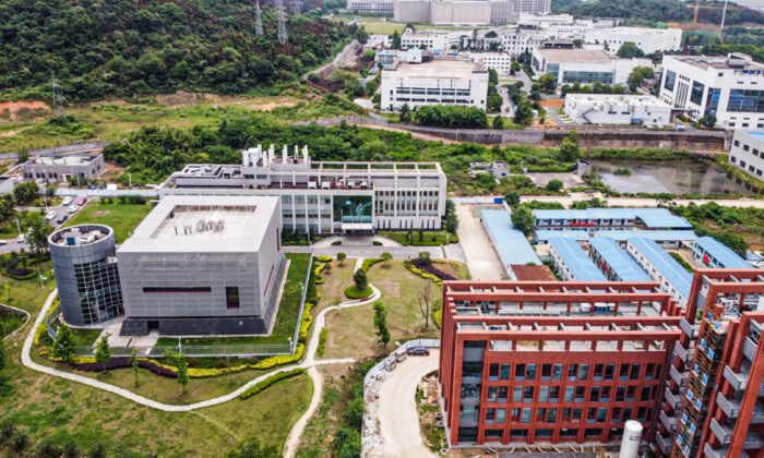 Vue aérienne du laboratoire P4 (à gauche) sur le campus de l'Institut de virologie de Wuhan à Wuhan, dans la province centrale du Hubei, en Chine, le 13 mai 2020. (Hector Retamal/AFP via Getty Images)