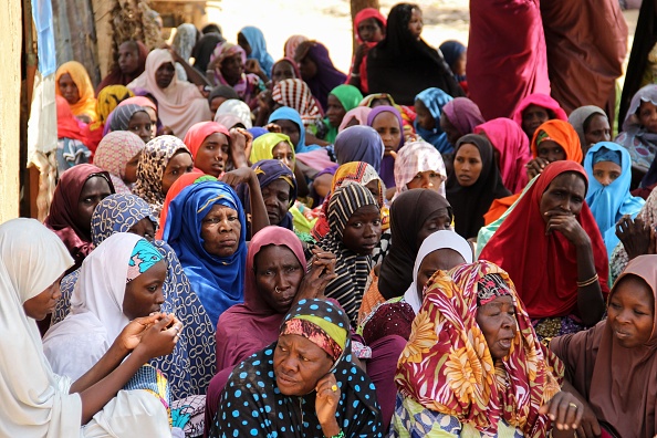 Des femmes vivant dans le camp de personnes déplacées de Dalori, dans le nord du Nigeria, en 2019. (AUDU MARTE/AFP via Getty Images)