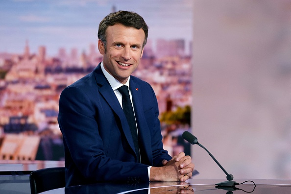 Emmanuel Macron le 21 avril 2022. (Photo LUDOVIC MARIN/AFP via Getty Images)