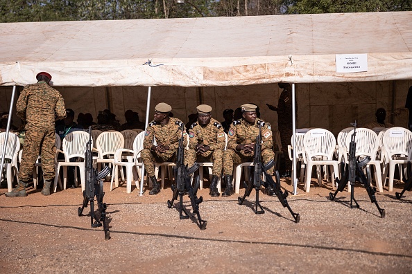 Des responsables militaires à Ouagadougou le 23 février 2023. (OLYMPIA DE MAISMONT/AFP via Getty Images)