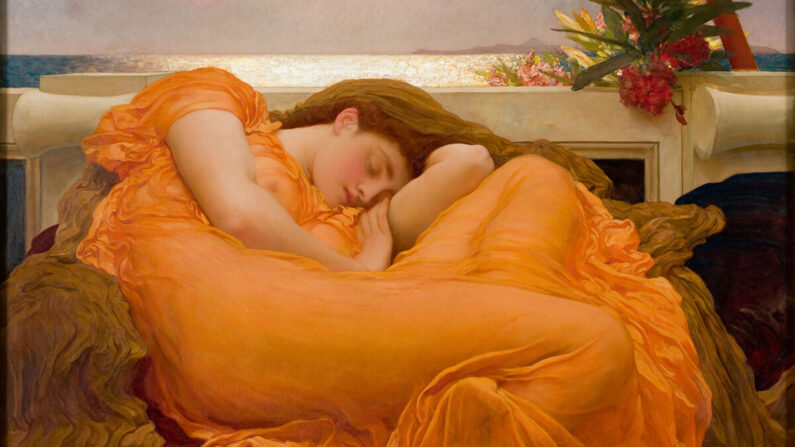 Détail de « Flaming June », 1895, par Frederic Leighton. (Domaine public)