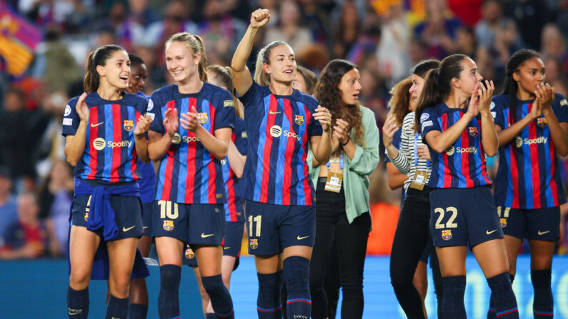 Les joueuses du FC Barcelone. (Photo by Eric Alonso/Getty Images)