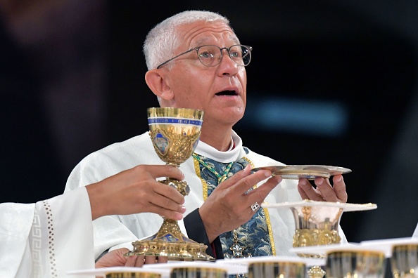 L'archevêque de Strasbourg Mgr Luc Ravel en 2019. (PASCAL PAVANI/AFP via Getty Images)